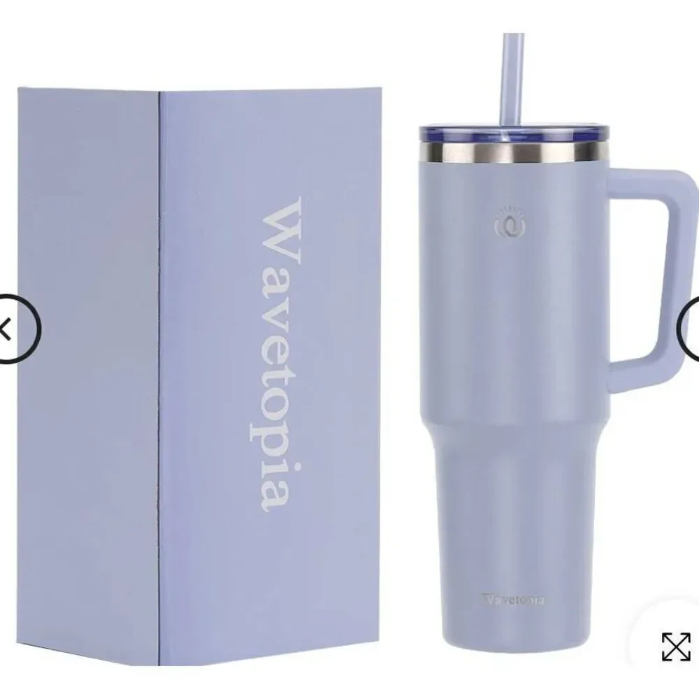 Wavetopia 40oz steel blue canteen tumbler